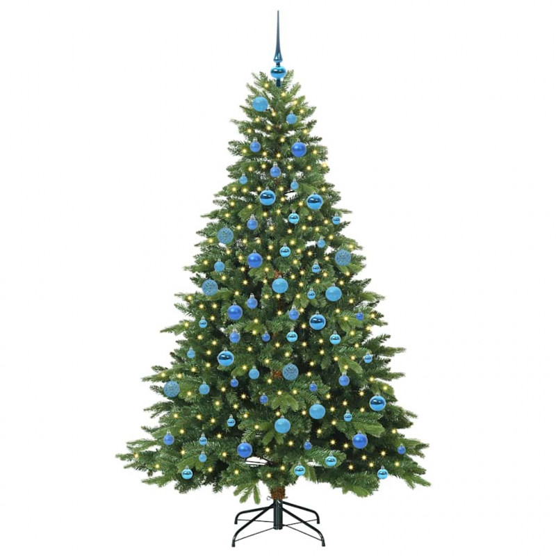 Sztuczna choinka z 300 diodami LED Zielony 180 cm PE i PVC