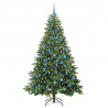 Sztuczna choinka z 300 diodami LED Zielony 180 cm PE i PVC