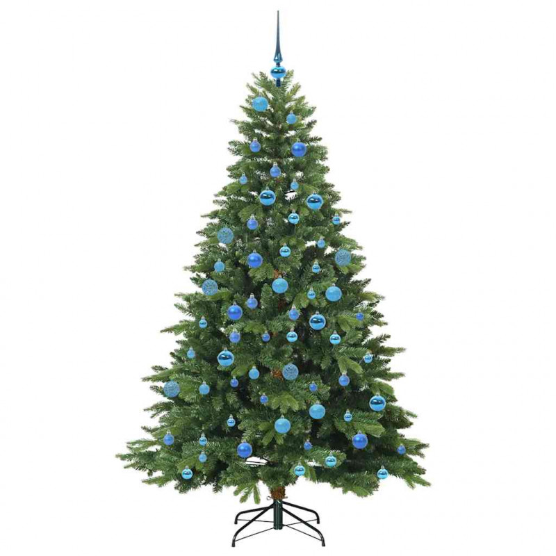 Sztuczna choinka z 300 diodami LED Zielony 180 cm PE i PVC