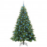 Sztuczna choinka z 300 diodami LED Zielony 180 cm PE i PVC