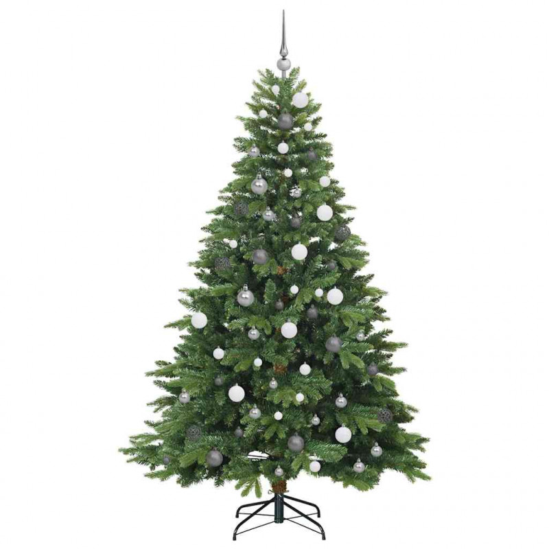Sztuczna choinka z 300 diodami LED Zielony 210 cm PE i PVC