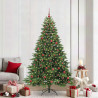 Sztuczna choinka z 300 diodami LED Zielony 210 cm PE i PVC