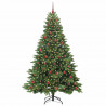 Sztuczna choinka z 300 diodami LED Zielony 210 cm PE i PVC