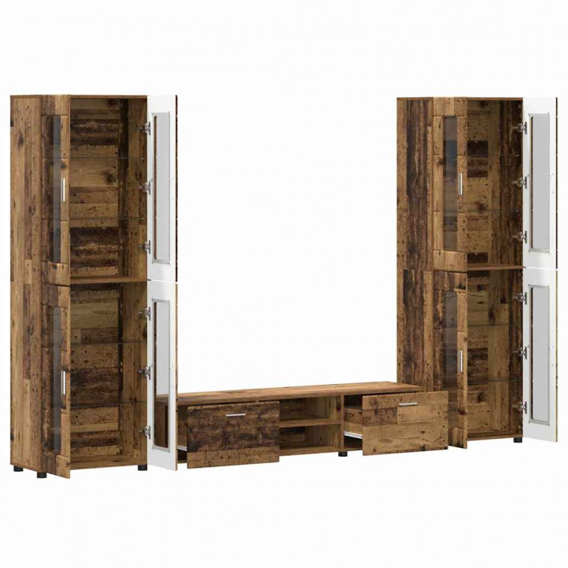 Zestaw szafek RTV FLORIN Stare drewno Materiał drewnopochodny