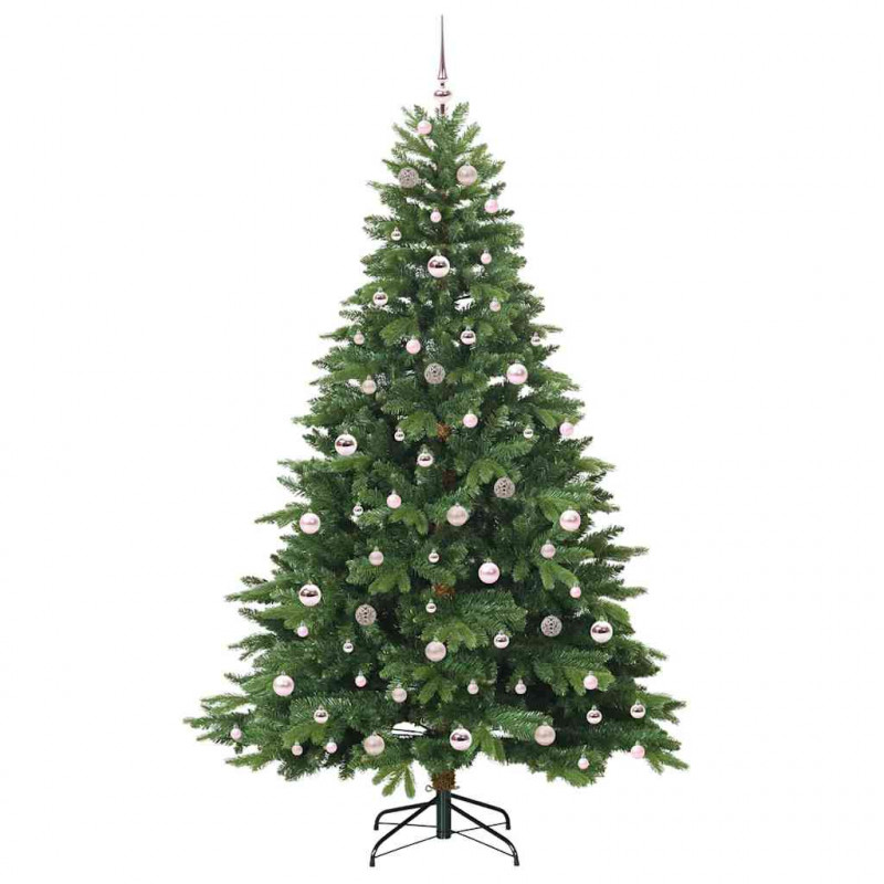 Sztuczna choinka z 300 diodami LED Zielony 210 cm PE i PVC