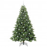 Sztuczna choinka z 300 diodami LED Zielony 210 cm PE i PVC