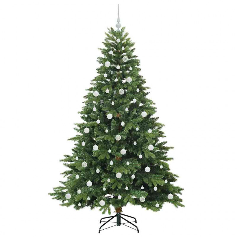 Sztuczna choinka z 300 diodami LED Zielony 210 cm PE i PVC