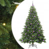 Sztuczna choinka z 300 diodami LED Zielony 210 cm PE i PVC