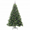 Sztuczna choinka z 300 diodami LED Zielony 210 cm PE i PVC