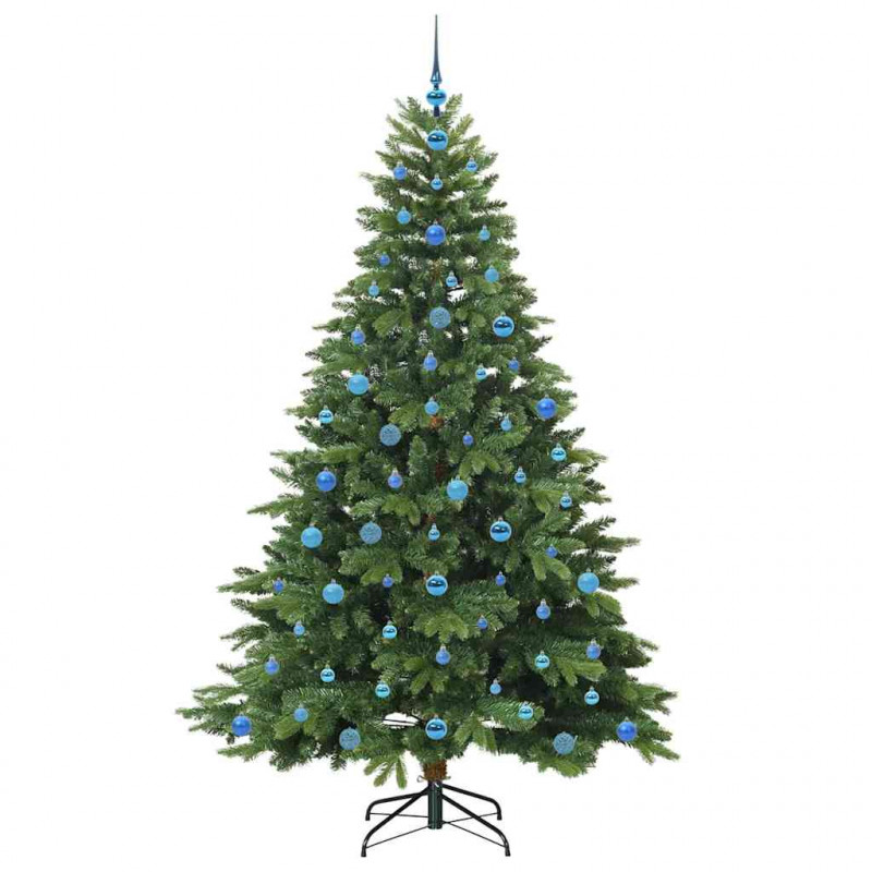 Sztuczna choinka z 300 diodami LED Zielony 210 cm PE i PVC
