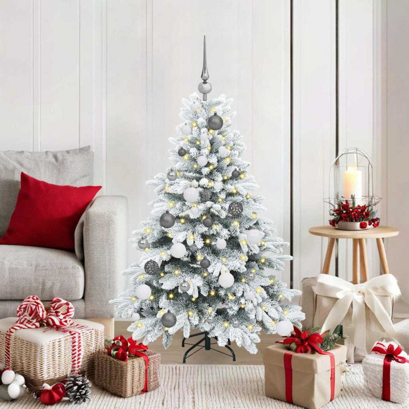 Sztuczna choinka z 150 diodami LED Biały 120 cm PE i PVC