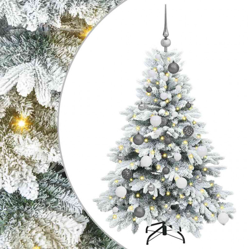 Sztuczna choinka z 150 diodami LED Biały 120 cm PE i PVC