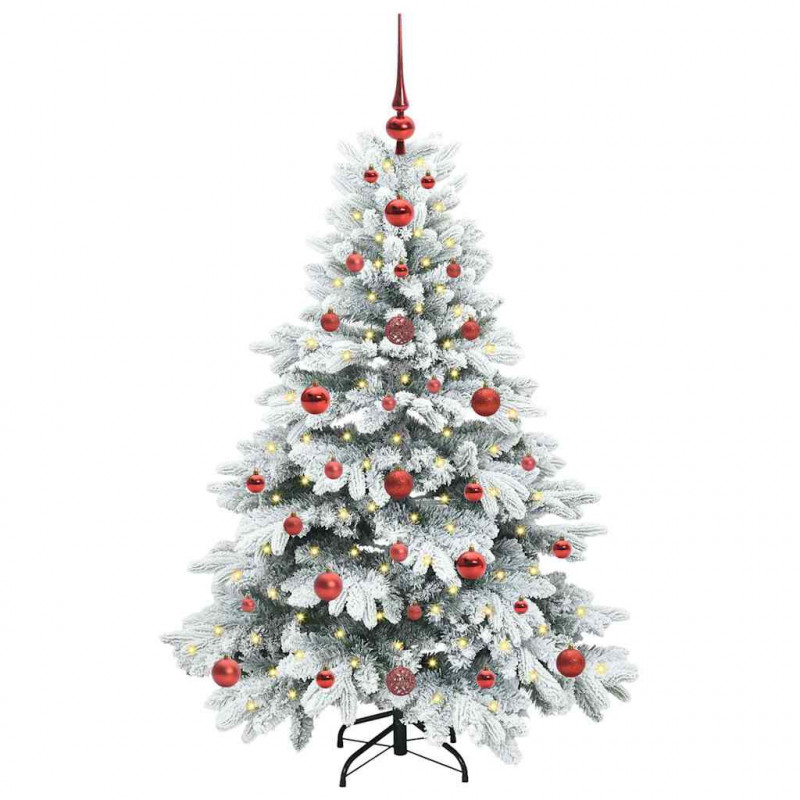 Sztuczna choinka z 150 diodami LED Biały 120 cm PE i PVC