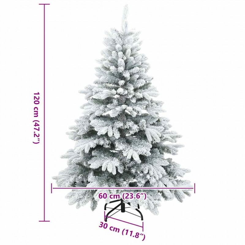 Sztuczna choinka z 150 diodami LED Biały 120 cm PE i PVC