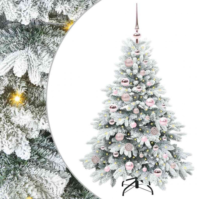 Sztuczna choinka z 150 diodami LED Biały 120 cm PE i PVC