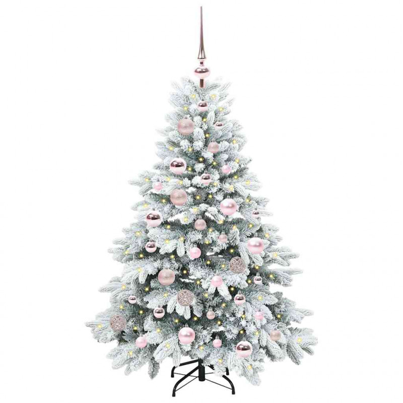 Sztuczna choinka z 150 diodami LED Biały 120 cm PE i PVC