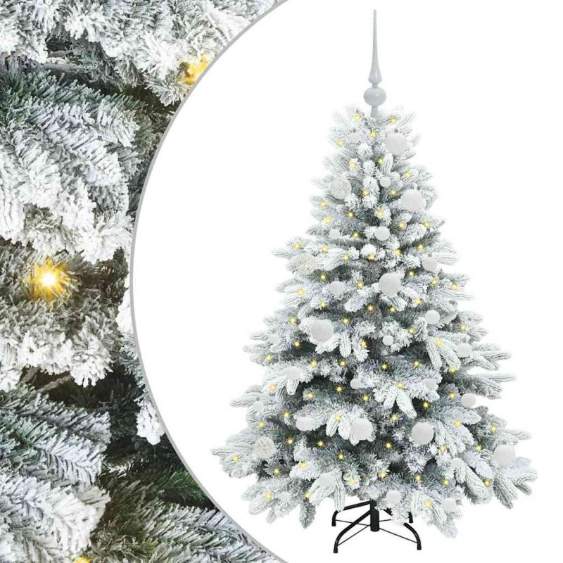 Sztuczna choinka z 150 diodami LED Biały 120 cm PE i PVC