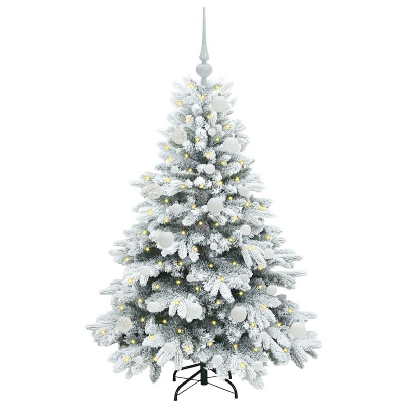 Sztuczna choinka z 150 diodami LED Biały 120 cm PE i PVC
