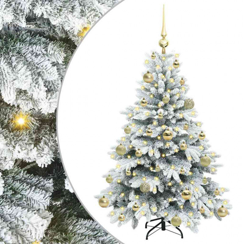 Sztuczna choinka z 150 diodami LED Biały 120 cm PE i PVC