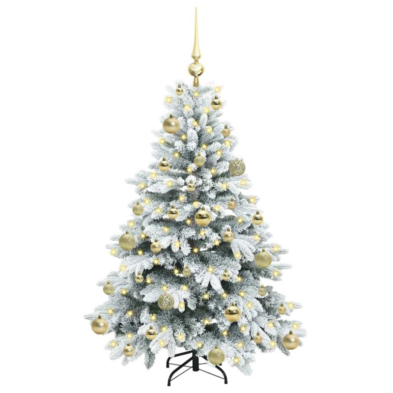 Sztuczna choinka z 150 diodami LED Biały 120 cm PE i PVC