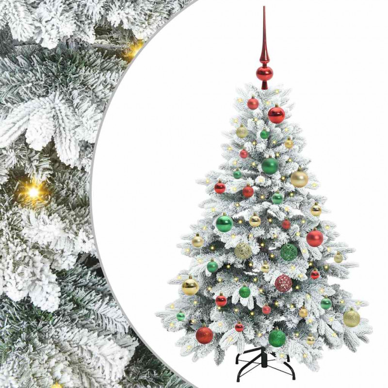 Sztuczna choinka z 150 diodami LED Biały 120 cm PE i PVC