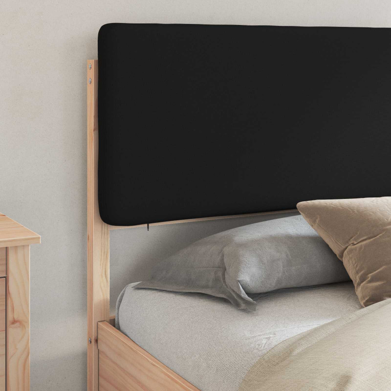 Ramka łóżka z tapicerowanym wezgłowiem Czarny 200 x 200 cm