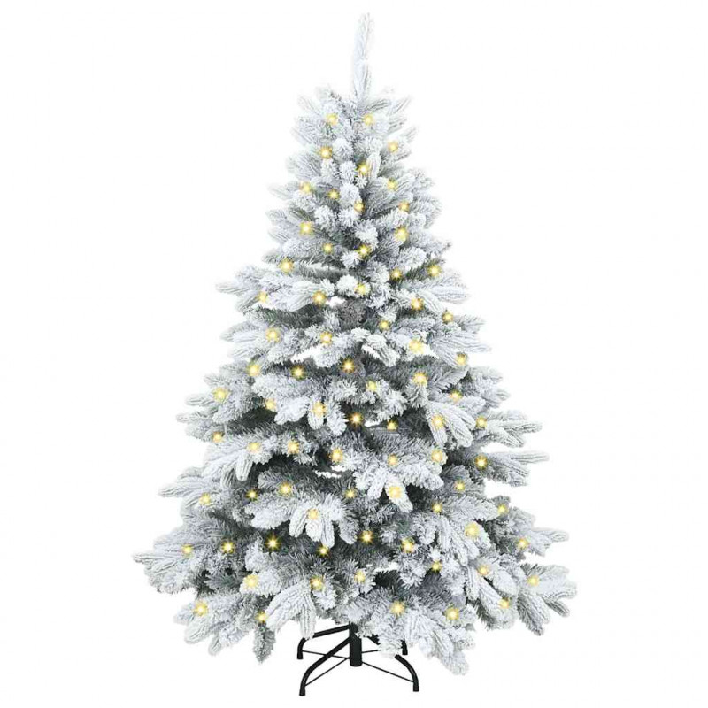 Sztuczna choinka z 150 diodami LED Biały 150 cm PE i PVC