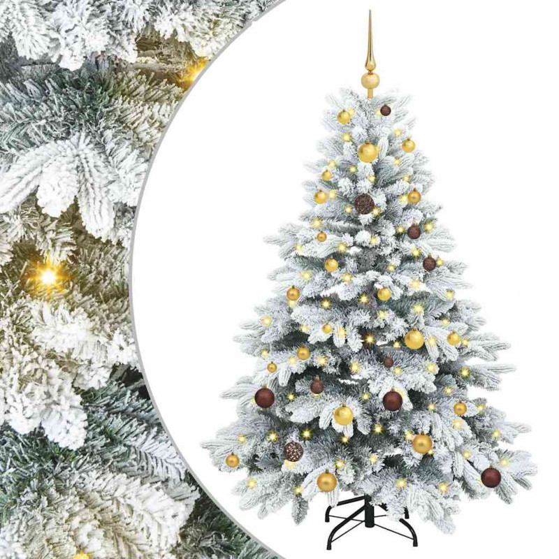 Sztuczna choinka z 150 diodami LED Biały 150 cm PE i PVC