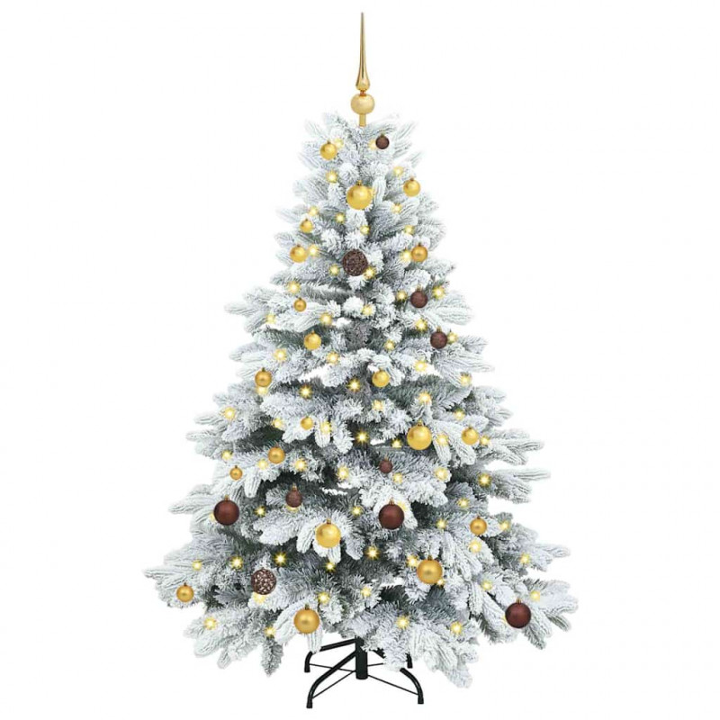 Sztuczna choinka z 150 diodami LED Biały 150 cm PE i PVC