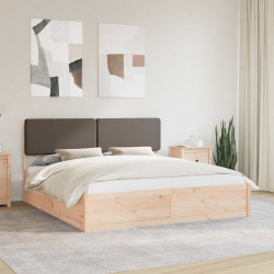 Ramka łóżka z tapicerowanym wezgłowiem Ciemnoszary 200 x 200 cm
