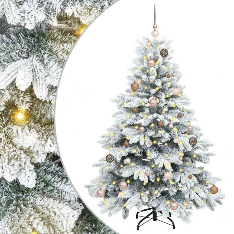 Sztuczna choinka z 150 diodami LED Biały 150 cm PE i PVC