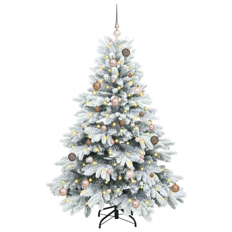 Sztuczna choinka z 150 diodami LED Biały 150 cm PE i PVC