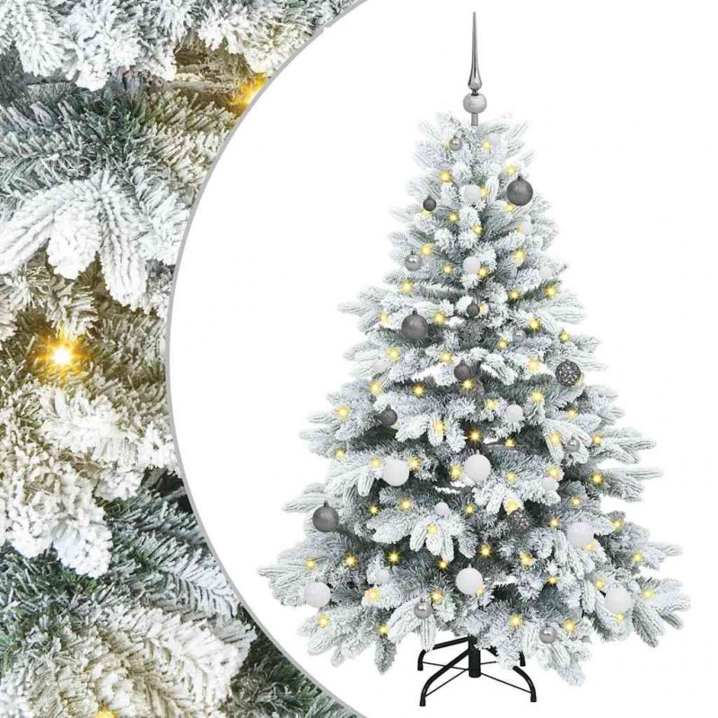 Sztuczna choinka z 150 diodami LED Biały 150 cm PE i PVC