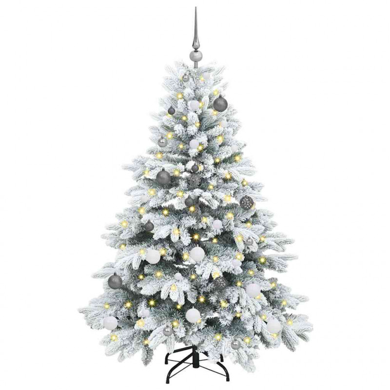 Sztuczna choinka z 150 diodami LED Biały 150 cm PE i PVC