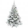 Sztuczna choinka z 150 diodami LED Biały 150 cm PE i PVC
