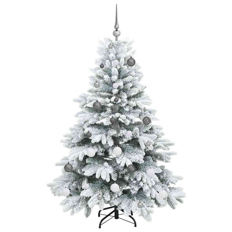 Sztuczna choinka z 150 diodami LED Biały 150 cm PE i PVC
