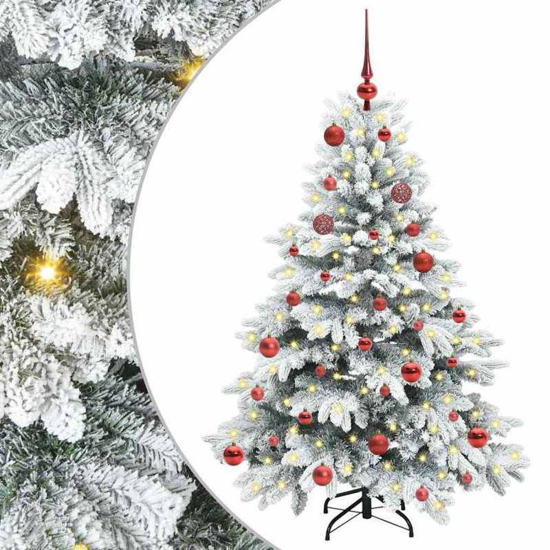 Sztuczna choinka z 150 diodami LED Biały 150 cm PE i PVC