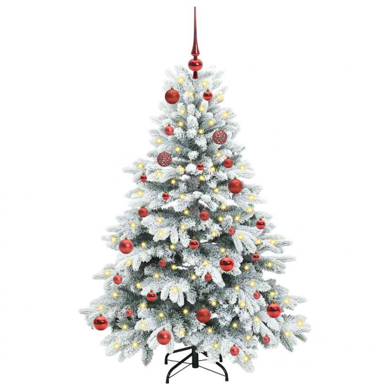 Sztuczna choinka z 150 diodami LED Biały 150 cm PE i PVC