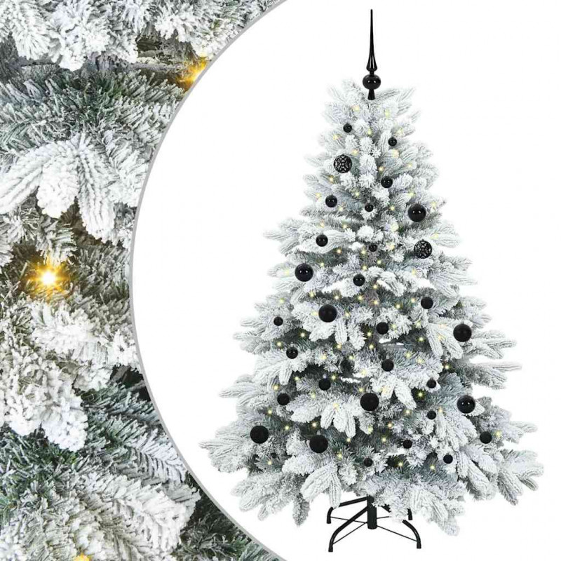 Sztuczna choinka z 150 diodami LED Biały 150 cm PE i PVC