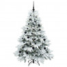 Sztuczna choinka z 150 diodami LED Biały 150 cm PE i PVC