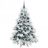 Sztuczna choinka z 150 diodami LED Biały 150 cm PE i PVC