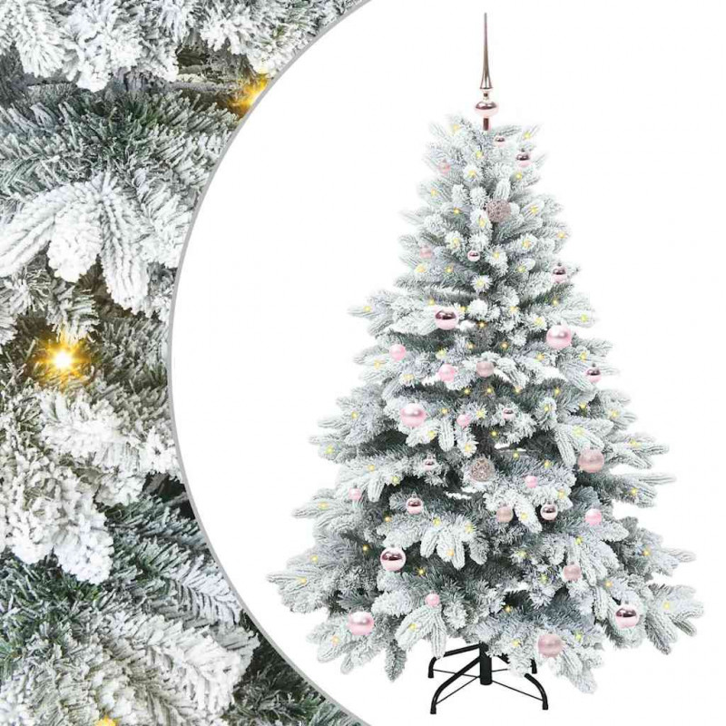 Sztuczna choinka z 150 diodami LED Biały 150 cm PE i PVC