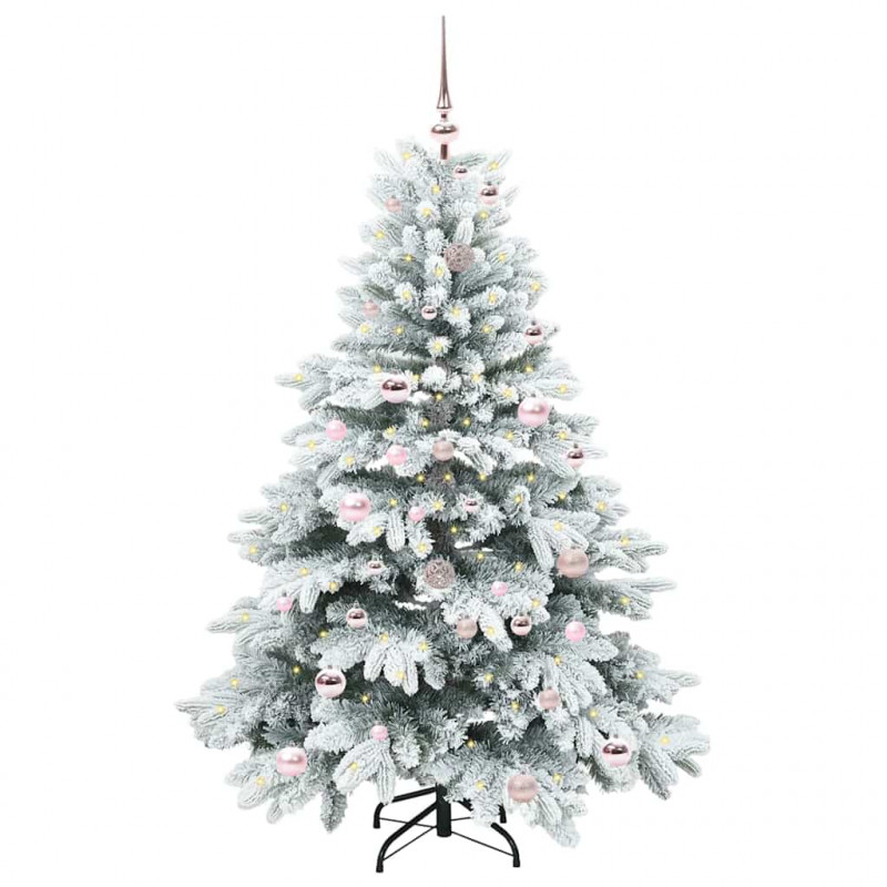 Sztuczna choinka z 150 diodami LED Biały 150 cm PE i PVC
