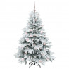 Sztuczna choinka z 150 diodami LED Biały 150 cm PE i PVC