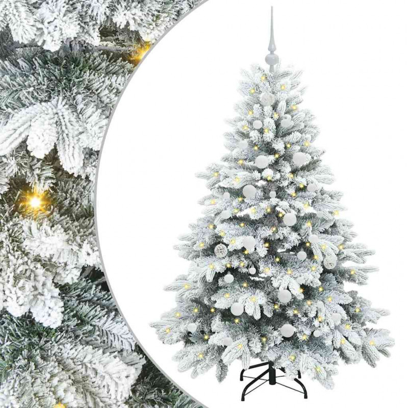 Sztuczna choinka z 150 diodami LED Biały 150 cm PE i PVC