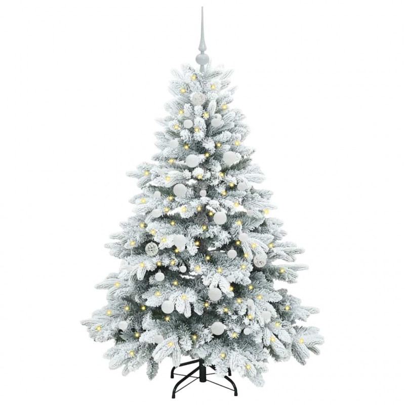 Sztuczna choinka z 150 diodami LED Biały 150 cm PE i PVC