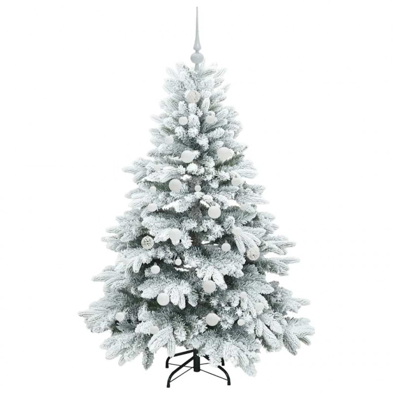 Sztuczna choinka z 150 diodami LED Biały 150 cm PE i PVC