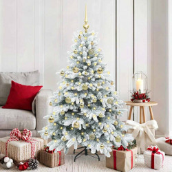 Sztuczna choinka z 150 diodami LED Biały 150 cm PE i PVC