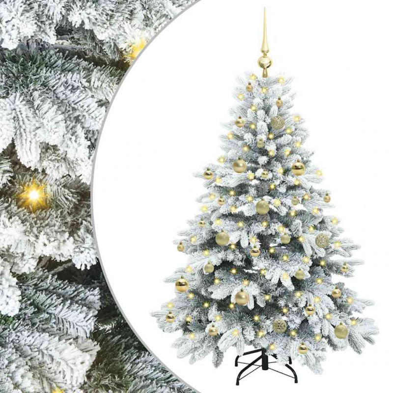 Sztuczna choinka z 150 diodami LED Biały 150 cm PE i PVC
