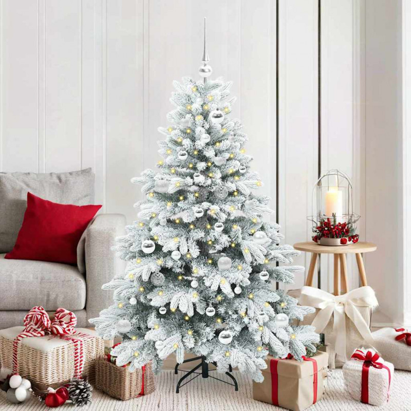 Sztuczna choinka z 150 diodami LED Biały 150 cm PE i PVC